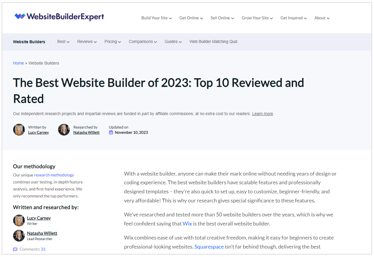 website builder expert guide